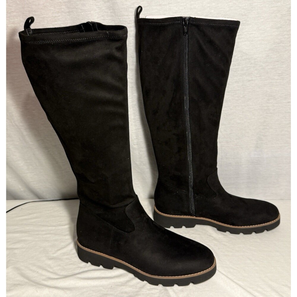NEW NWOT Vionic Ashburn Suede Womens Tall Knee high boots Black Size 7 WIDE